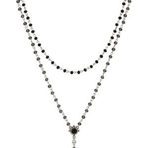 8 Other Reasons Black and Silver Beaded Necklace